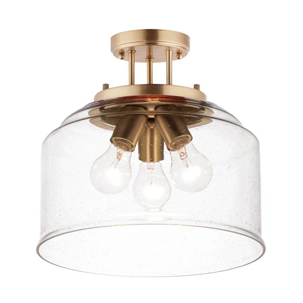 Acadia 3-Light Semi-Flush Mount Ceiling Light, Oil Rubbed Bronze
