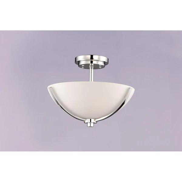 Deven 3-Light Semi-Flush Mount Ceiling Light, Satin Nickel - Image 2