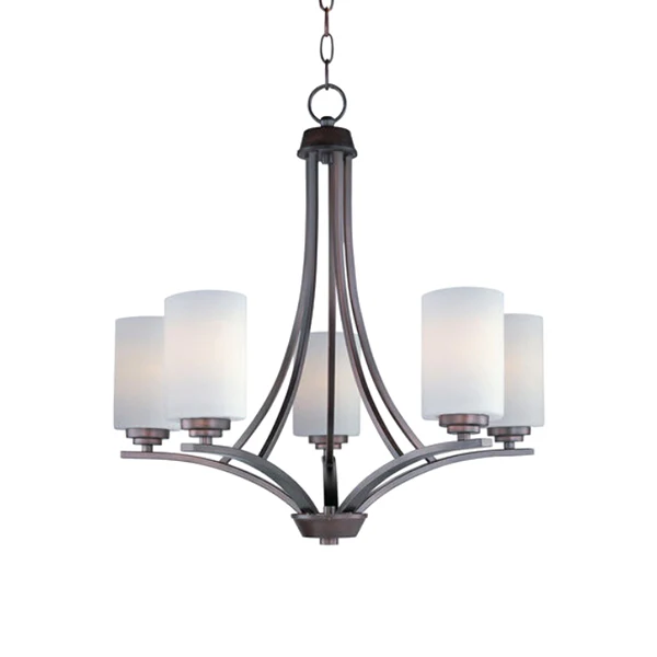 Deven 5-Light 24 in Single Tier Chandelier Ceiling Light, Oil Rubbed Bronze