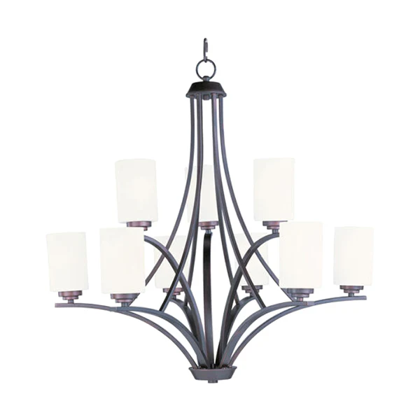 Deven 9-Light 32 in Multi-Tier Chandelier Ceiling Light, Oil Rubbed Bronze
