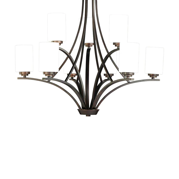 Deven 9-Light 32 in Multi-Tier Chandelier Ceiling Light, Oil Rubbed Bronze - Image 2