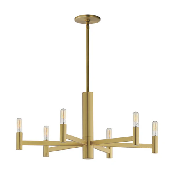 Emana 6-Light Chandelier, Natural Aged Brass