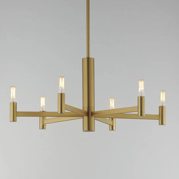 Emana 6-Light Chandelier, Natural Aged Brass - Image 3