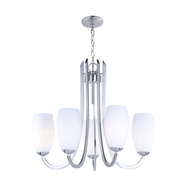 Taylor 5-Light 27.5 in Chandelier Ceiling Light, Satin Nickel