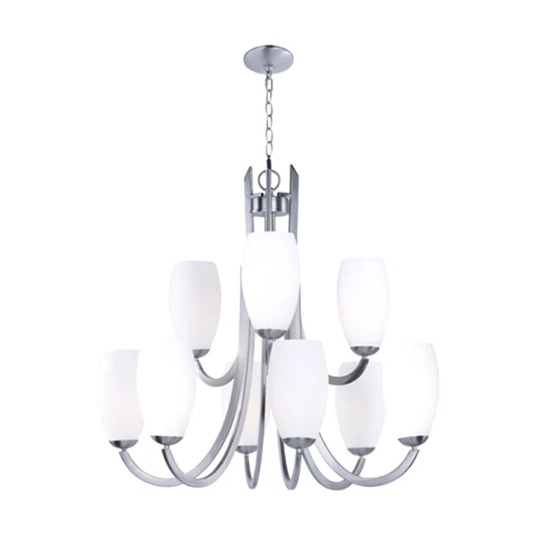 Taylor 9-Light 31.5 in Chandelier Ceiling Light, Satin Nickel