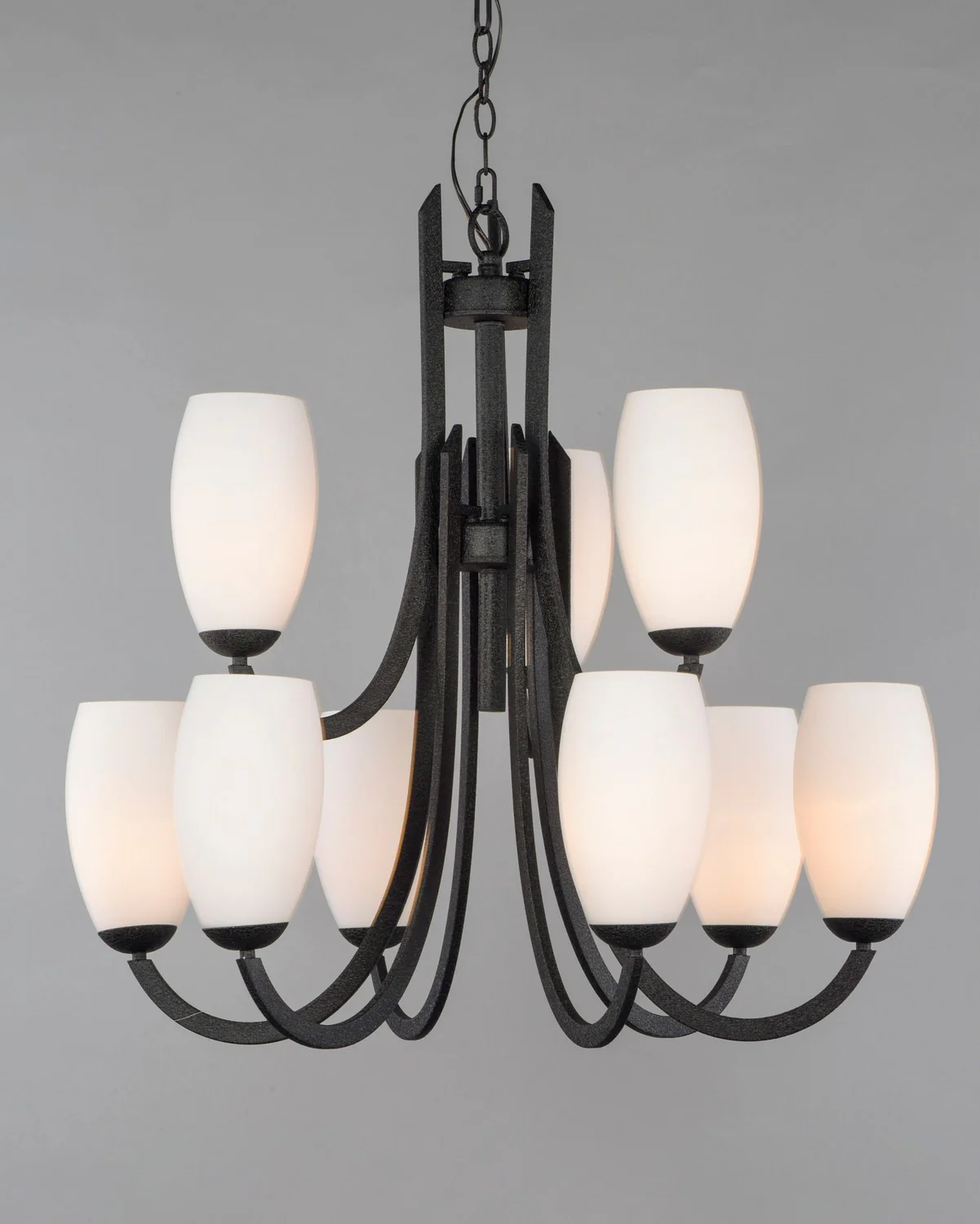 Taylor 9-Light 31.5 in Chandelier Ceiling Light, Textured Black - Image 2