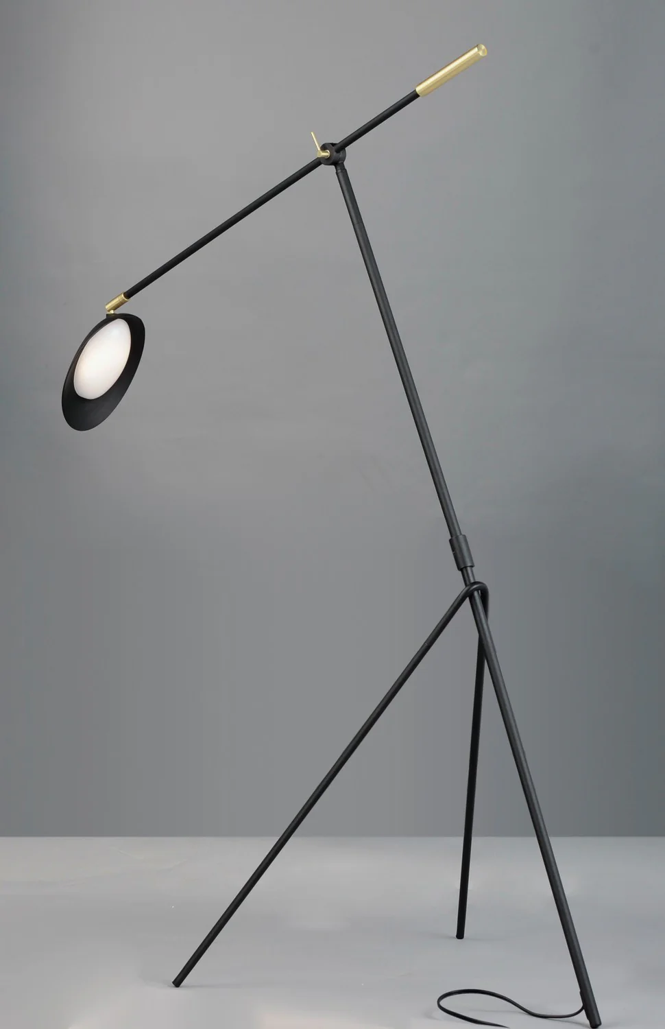 LED Floor Lamp, Scan Series, Black with Brushed Brass Accents, 72 in H, 18 in Dia - Image 2