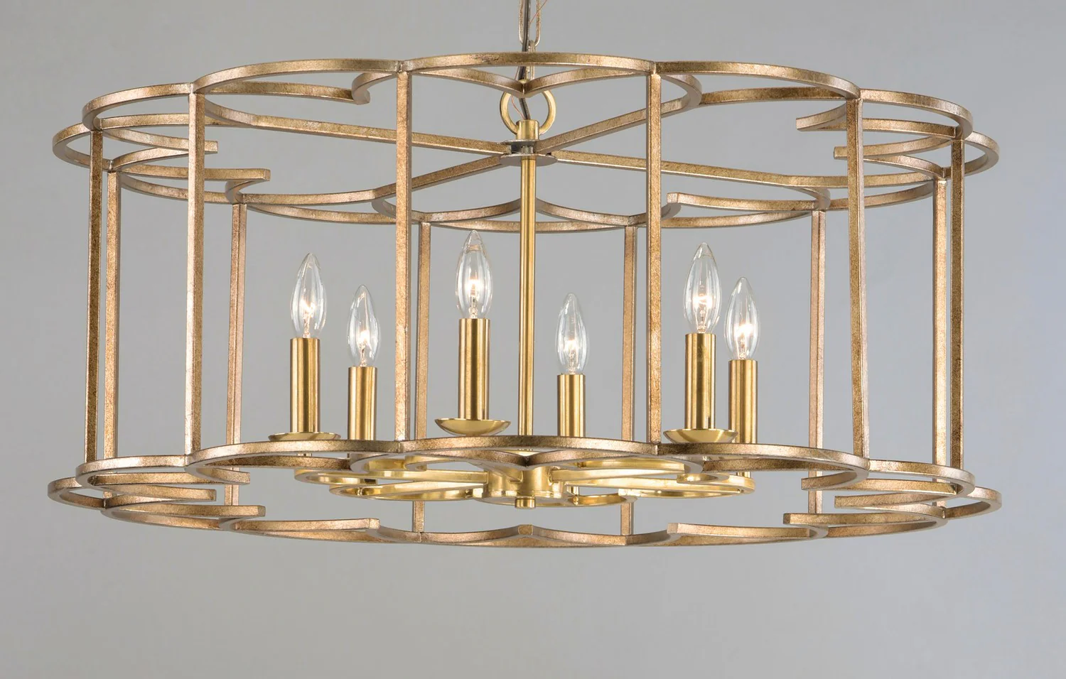 Helix 6 Light 31.5 in Single-Tier Chandelier Ceiling Light, Bronze Fusion - Image 2