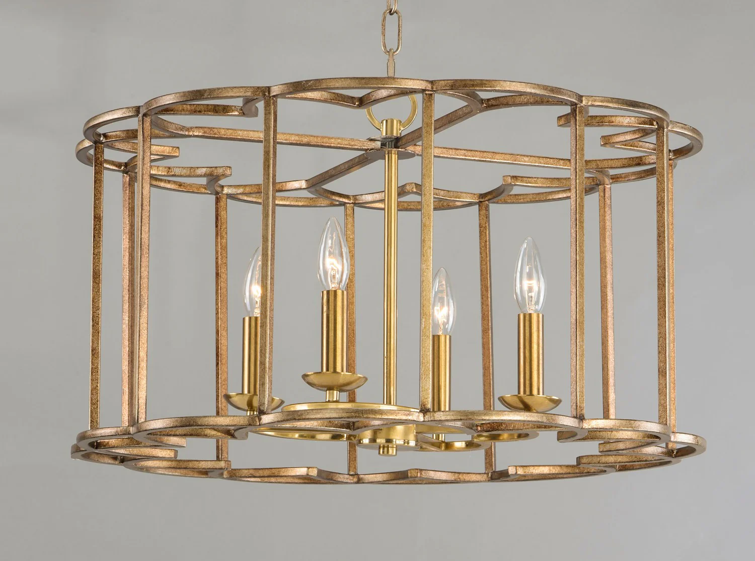 Helix 4-Light 24 in Single-Tier Chandelier Ceiling Light, Bronze Fusion - Image 2