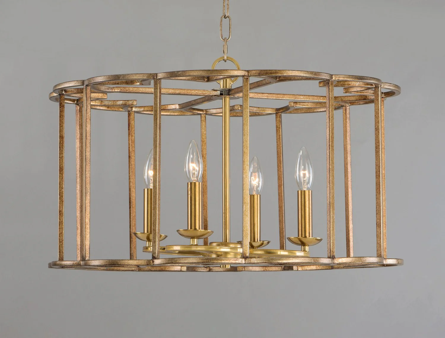 Helix 4-Light 24 in Single-Tier Chandelier Ceiling Light, Bronze Fusion - Image 3