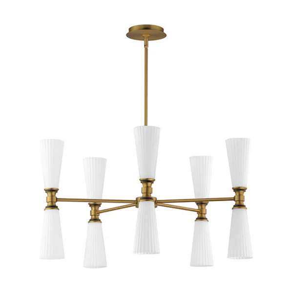 Krevat 10-Light Chandelier, Natural Aged Brass