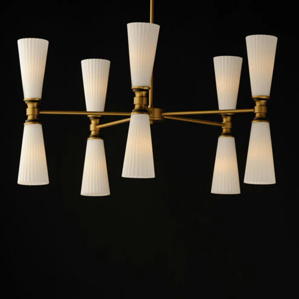 Krevat 10-Light Chandelier, Natural Aged Brass - Image 2