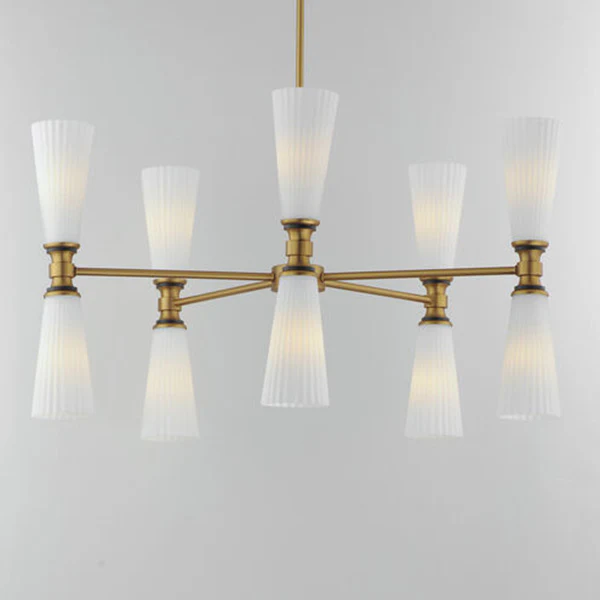 Krevat 10-Light Chandelier, Natural Aged Brass - Image 3