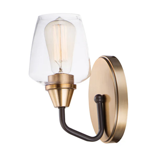 Goblet 1-Light 5 in Wall Sconce, Bronze/Antique Brass