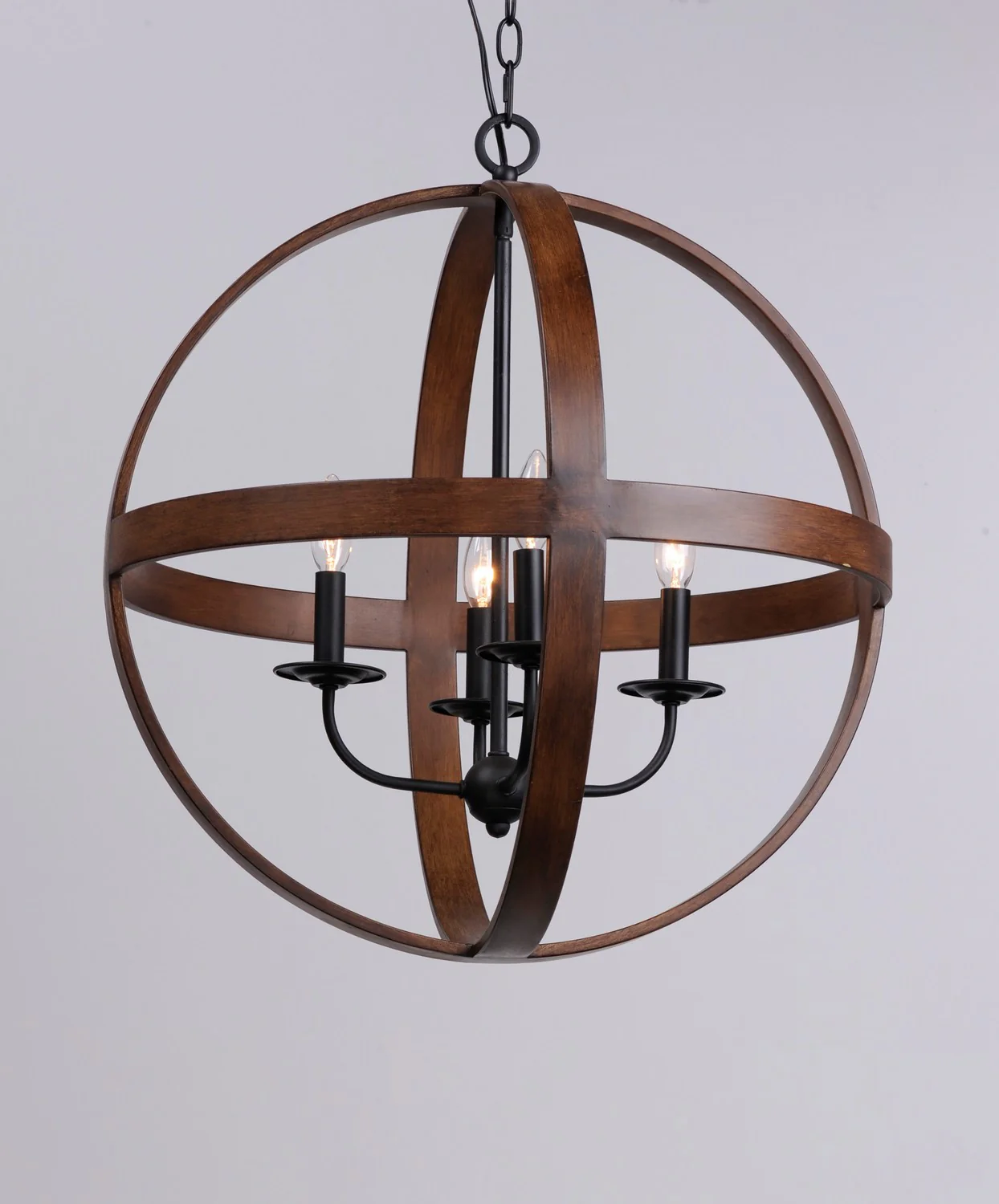 Compass 4-Light Pendant, Antique Pecan/Black - Image 2