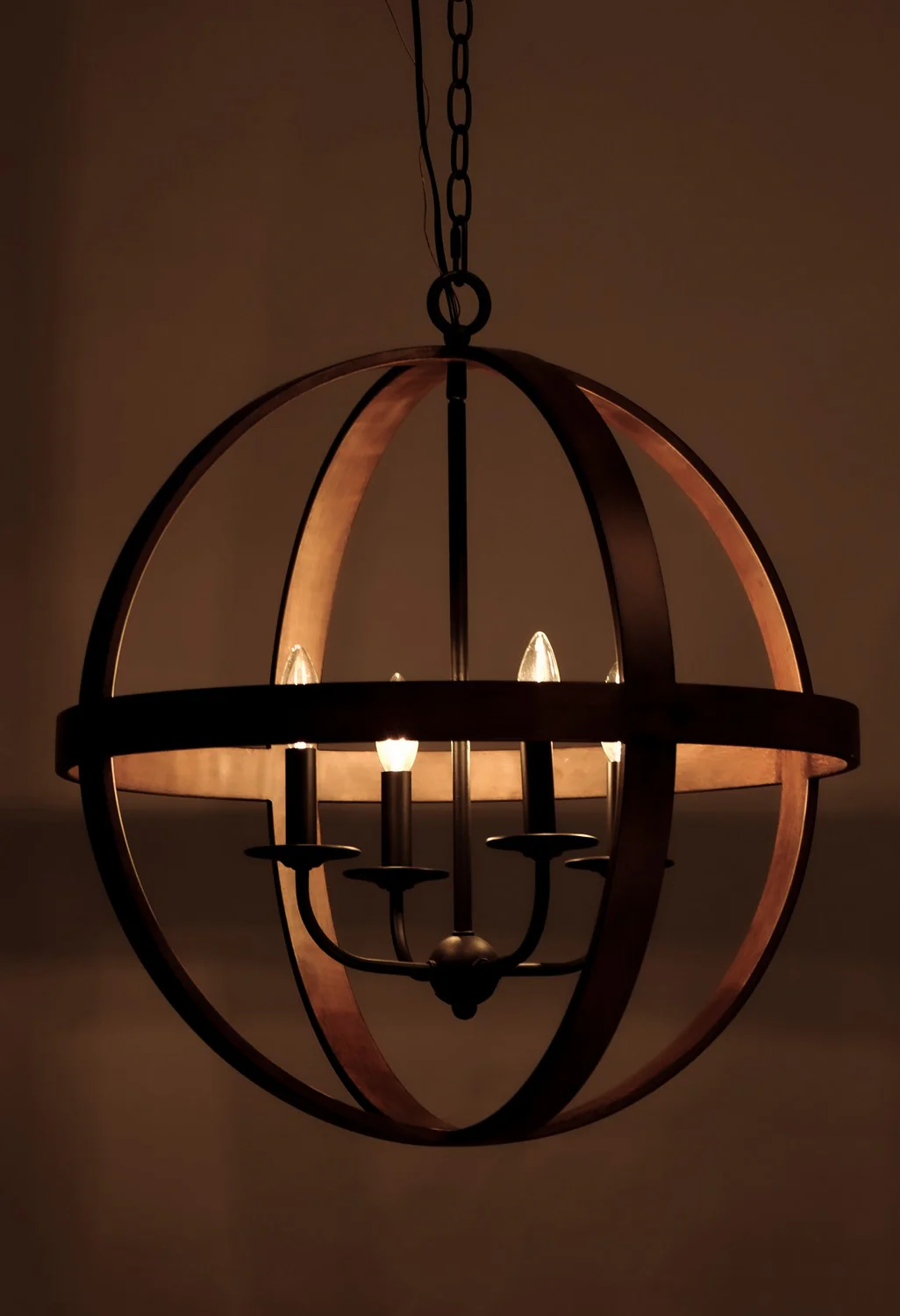 Compass 4-Light Pendant, Antique Pecan/Black - Image 3