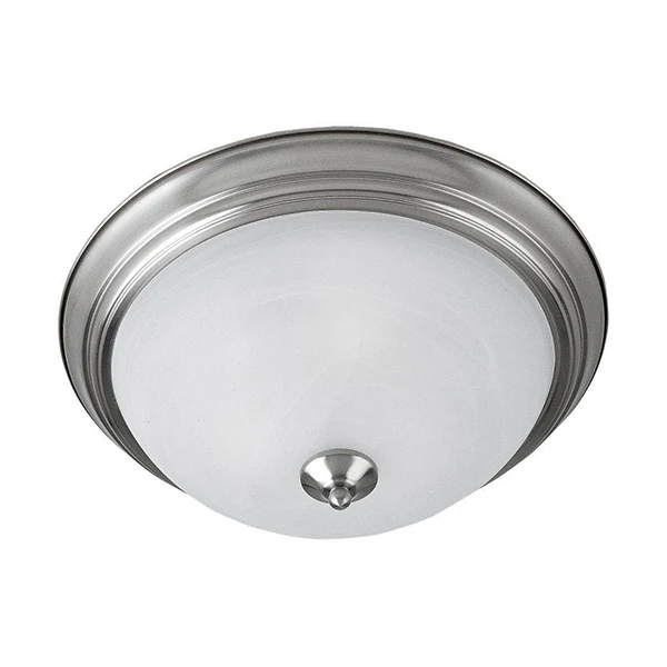 Essentials 3-Light Flush Mount in Utility style, Satin Nickel