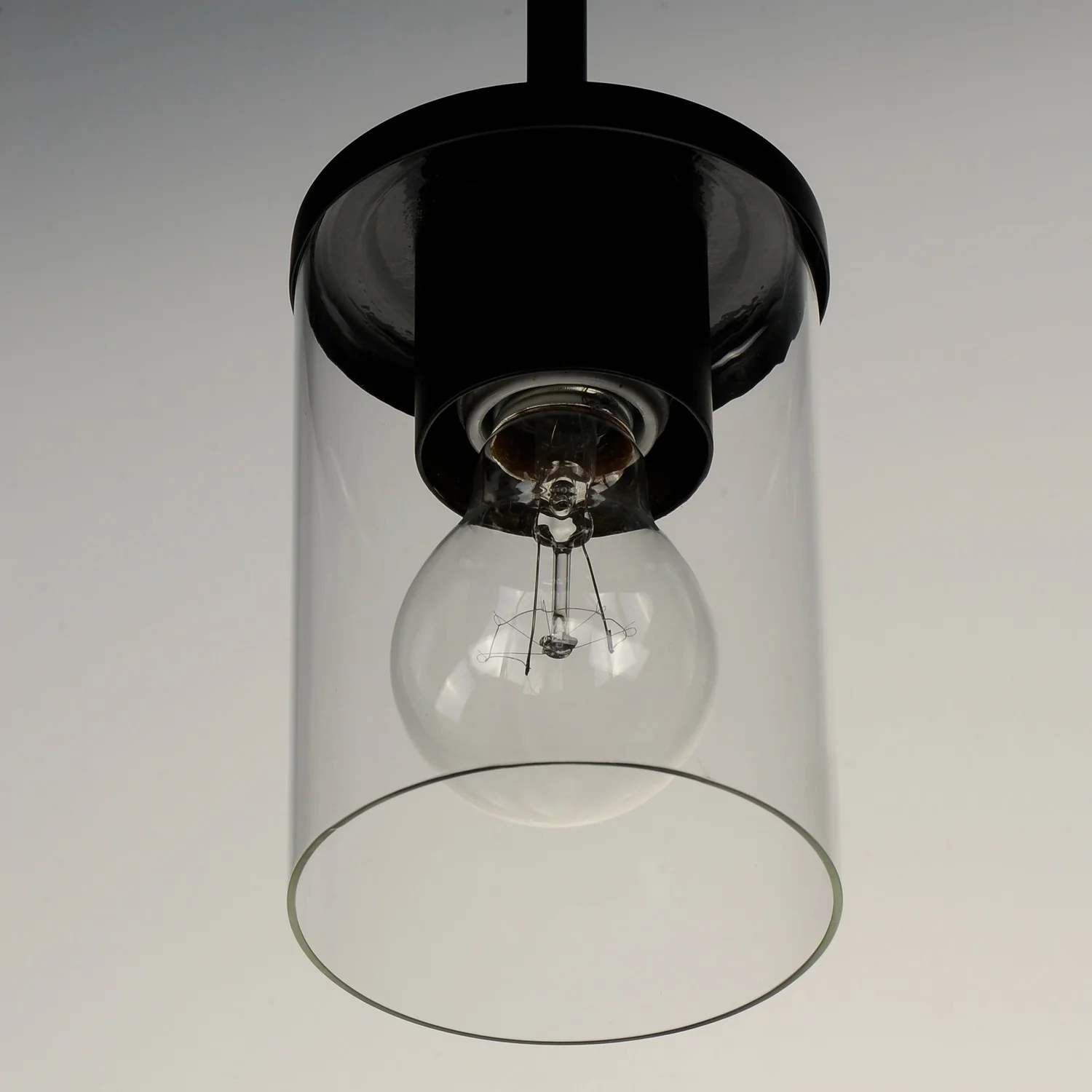 1-Light Mini Pendant, Corona, Clear Glass, Black