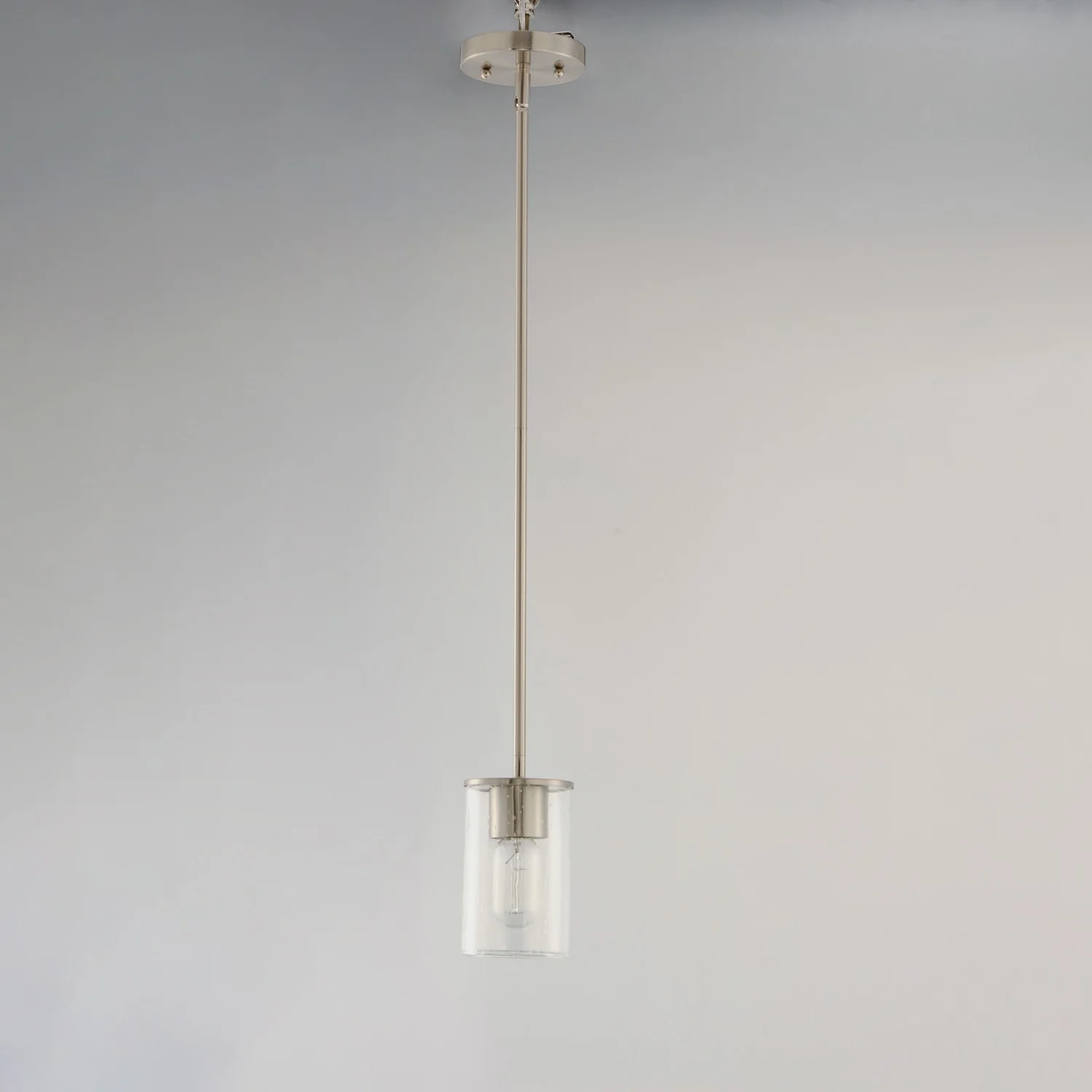 Sleek 1-Light Mini Pendant, 7-1/2 in W x 11-1/2 in H, Satin Nickel - Image 2