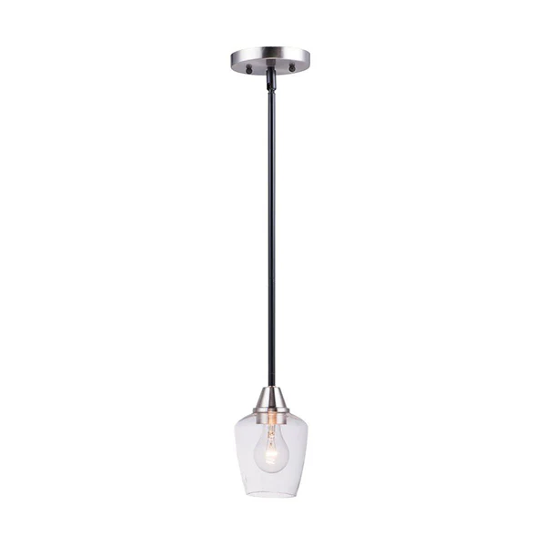 Goblet 1-Light Pendant, Black/Satin Nickel
