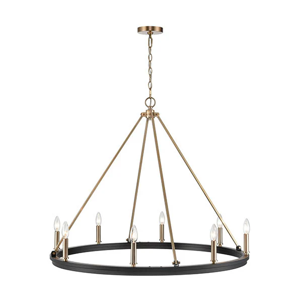 Carruth 8-Light Chandelier, Matte Black/Modern Gold