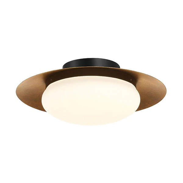 Moj 1-Light 18 in FX Field Flush Mount, Sand Coal/Halcyon Gold