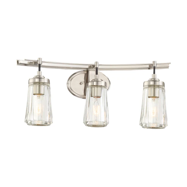 Poleis 3-Light 24 in Bathroom Vanity Light, Brushed Nickel