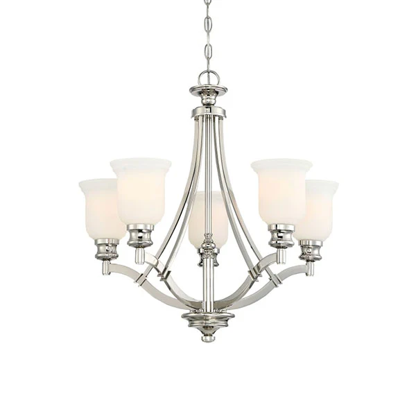 Audrey’S Point 5-Light One-Tier Chandelier, Polished Nickel