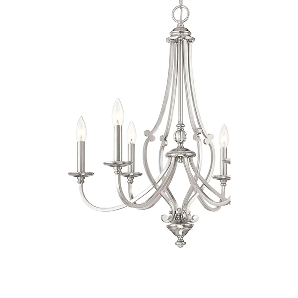 Savannah Row 6-Light One Tier Chandelier, Brushed Nickel - Image 2