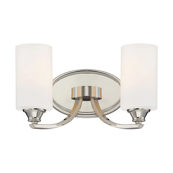 Tilbury 2 Light Bathroom Vanity Light, Polished Nickel