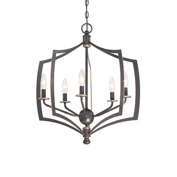 Middletown West Point 4-Light Chandelier, Downtown Bronze/Gold Highlights