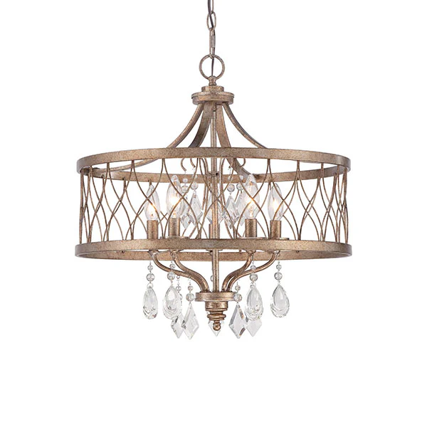 Isabella Portway 5-Light Chandelier, Olympus Gold