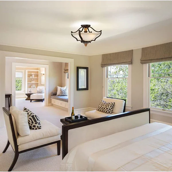 Chateau Nobles 3-Light Semi-Flush Mount Ceiling Light, Raven Bronze - Image 2