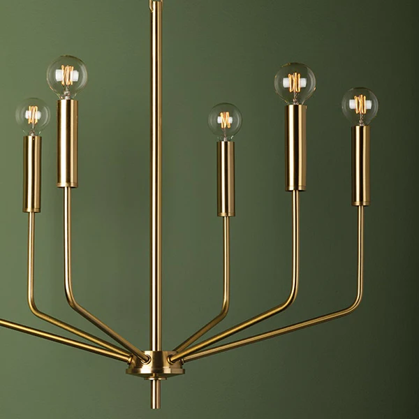 Bailey 6-Light Chandelier, Aged Brass - Image 2