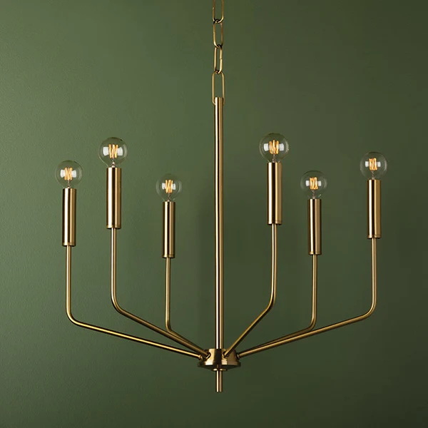 Bailey 6-Light Chandelier, Aged Brass - Image 3