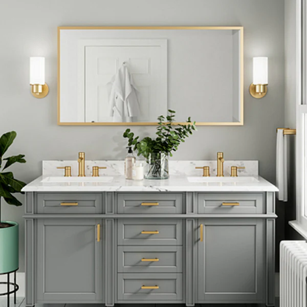 Iso 1-Light Bathroom Vanity Light with Glass Shade, Brushed Gold - Image 2