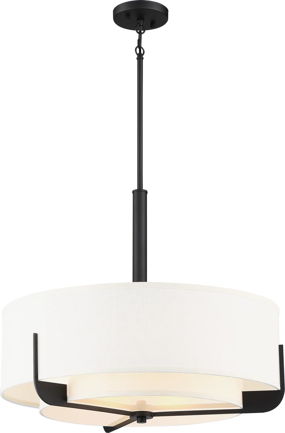 24 in. 4-Light Frankie Pendant, Aged Bronze Finish with White Glass - Image 2