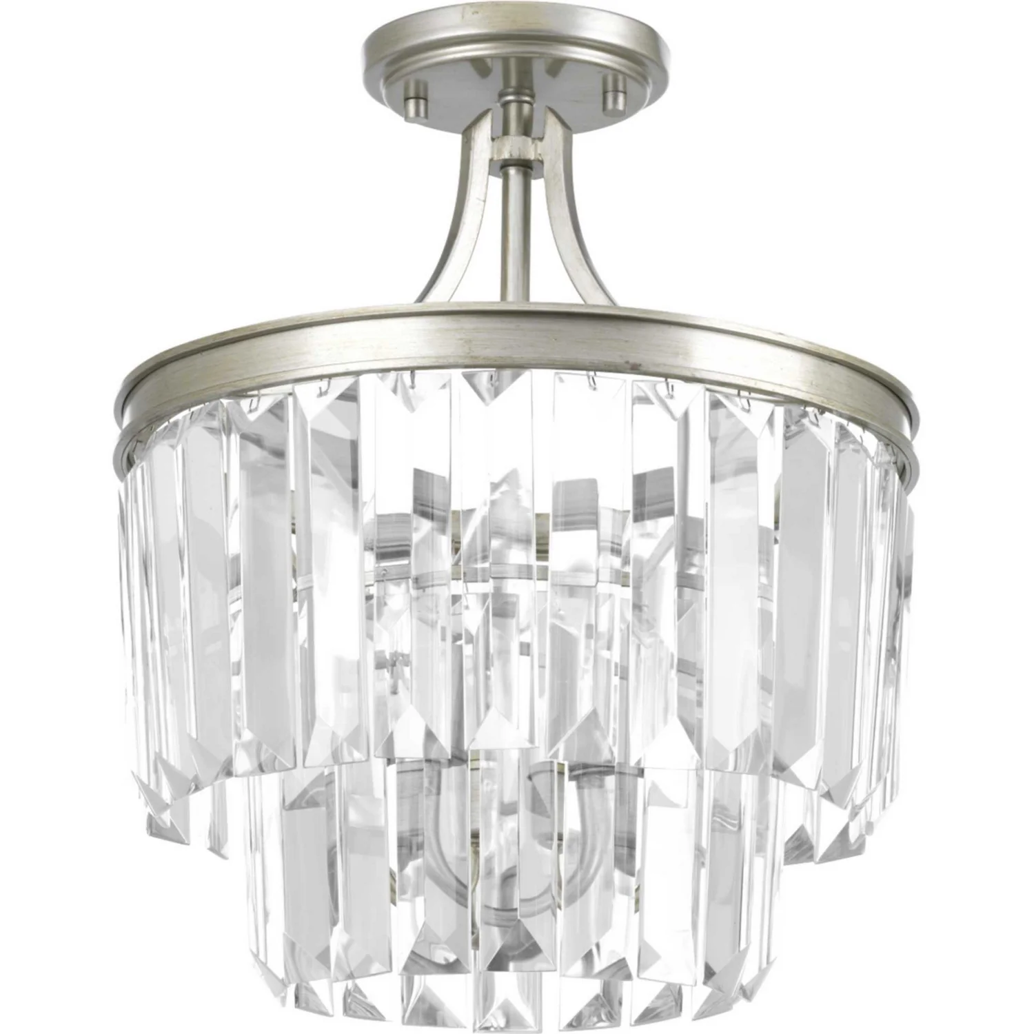 Glimmer 3-Light 15-1/2 in Semi-Flush Convertible, Silver Ridge - Image 3