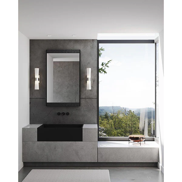 Zura 2-Light Bathroom Vanity Light with Etched Opal Glass Shade, Brushed Nickel - Image 3