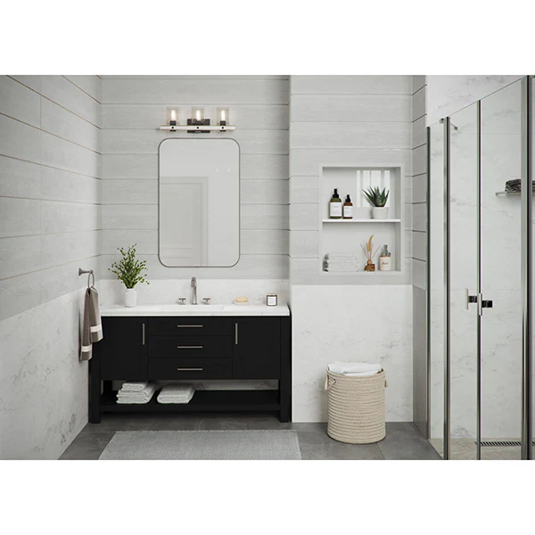 Gulliver 3-Light Bathroom Vanity Light with Clear Seedy Glass Shade, Graphite - Image 3
