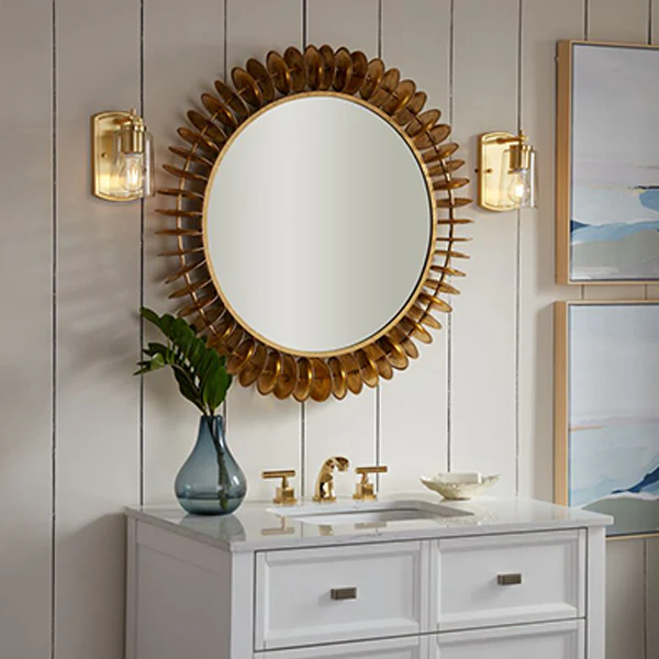 Adley 1-Light Clear Glass Bath Vanity Light, Satin Brass - Image 2