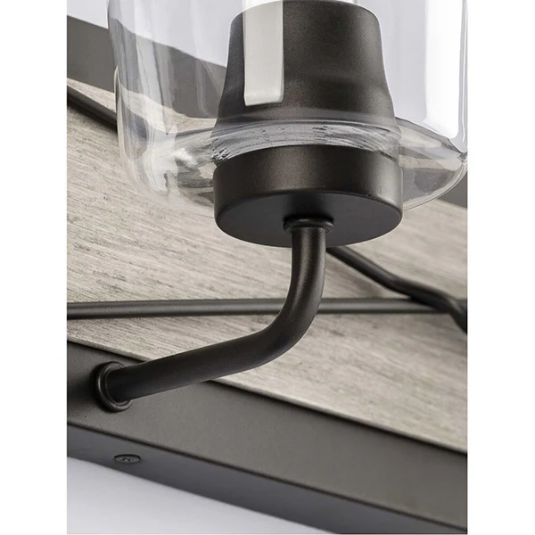 Briarwood 2-Light Clear Glass Bath Vanity Light, Graphite - Image 2