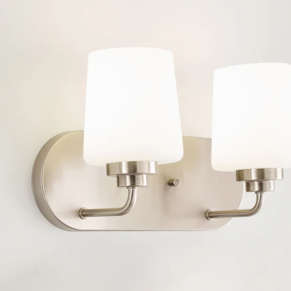 Hinton 3-Light Bathroom Vanity Light with Clear Seedy Glass Shade, Black - Image 2