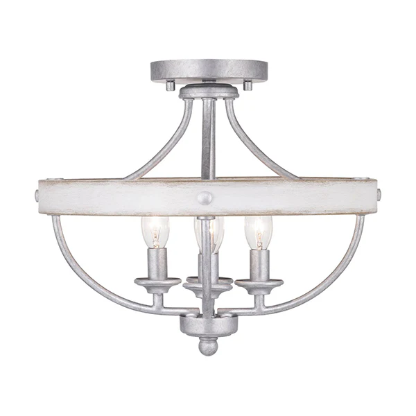 Gulliver 4-Light 14-1/4 in Semi-Flush Convertible, Galvanized