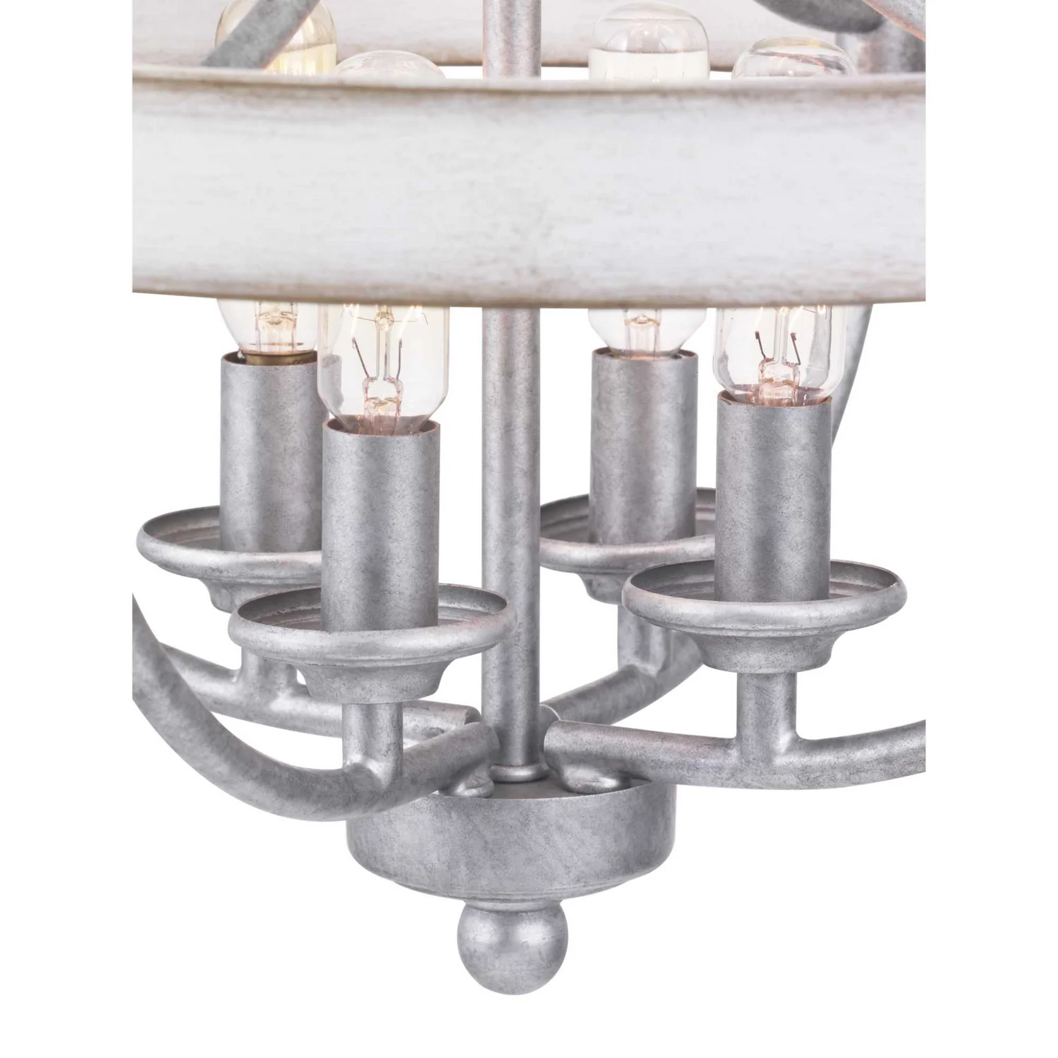 Gulliver 4-Light 14-1/4 in Semi-Flush Convertible, Galvanized - Image 4