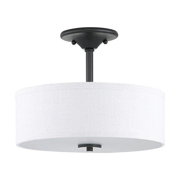 Inspire 2-Light 13 in Semi-Flush Mount Ceiling Light, Graphite