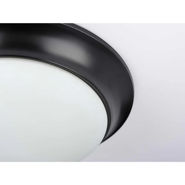 Adorn 2-Light 14 in Etched Glass Flush Mount, Matte Black - Image 2