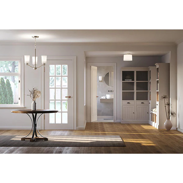 Adley 1-Light Etched Opal Glass Flush Mount Light, Brushed Nickel - Image 3