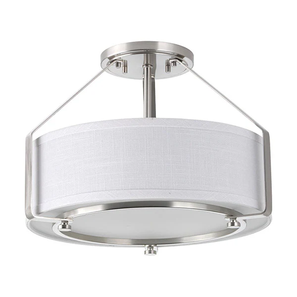 Ratio 3-Light 16 in Semi-Flush Mount Ceiling Light, Brushed Nickel