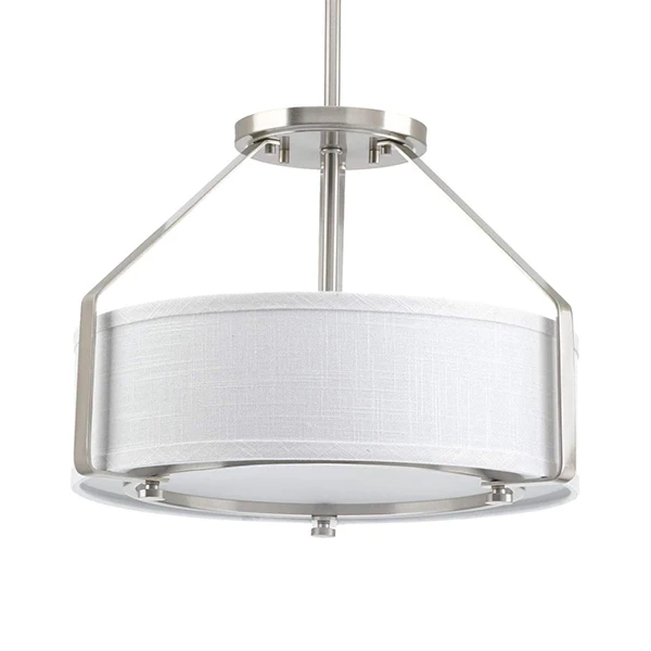 Ratio 3-Light 16 in Semi-Flush Mount Ceiling Light, Brushed Nickel - Image 2